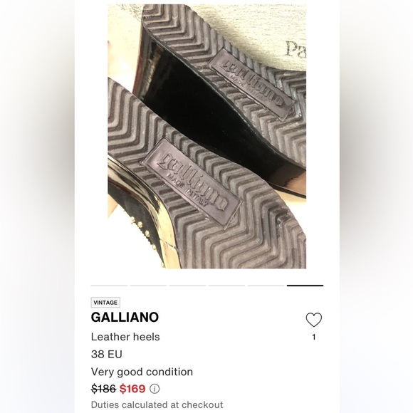 Galliano Black Studded Wedge Shoes NWOT - Picture 3 of 7